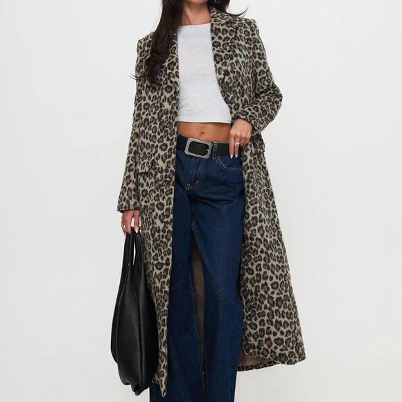 PRINCESS POLLY LEOPARD TRENCH COAT - Picture 2 of 4